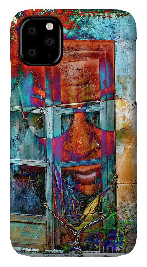 Ghost Goes Through Wall iPhone 11 Case featuring the digital art GHOST GOES through WALL by Silva Wischeropp