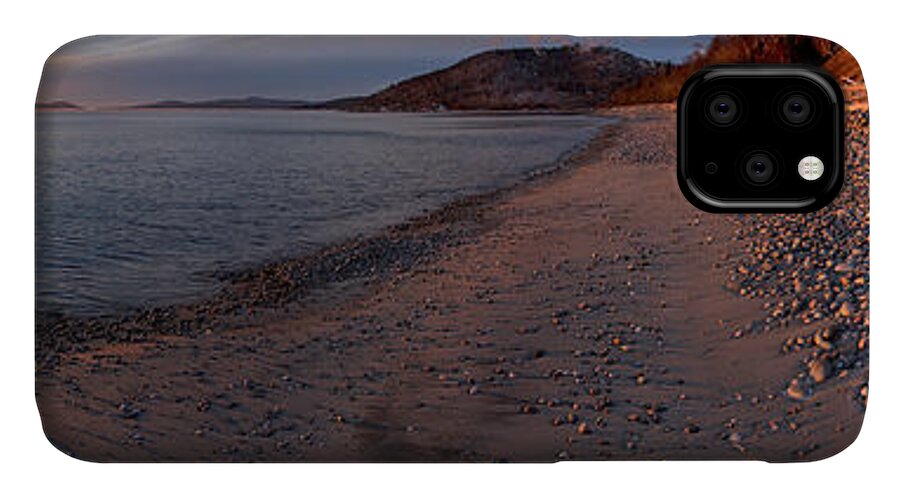 Panorama iPhone 11 Case featuring the photograph Golden Beach by Doug Gibbons