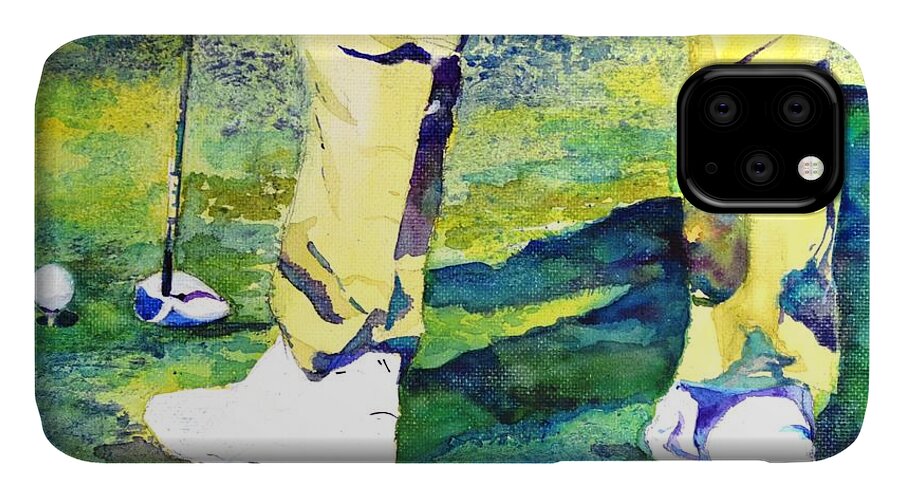 Golf iPhone 11 Case featuring the painting Golf series - High Hopes by Betty M M Wong