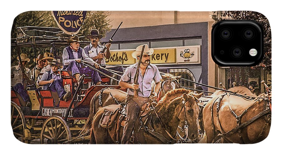 Wild West iPhone 11 Case featuring the photograph Goshen Mounted Police by Gene Parks