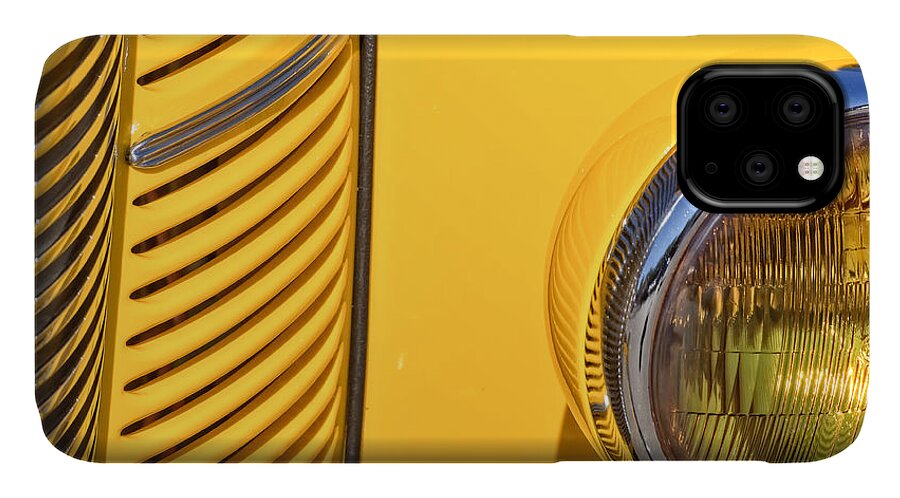 Chevy iPhone 11 Case featuring the photograph Grilled Chrome to Yellow by Gary Karlsen