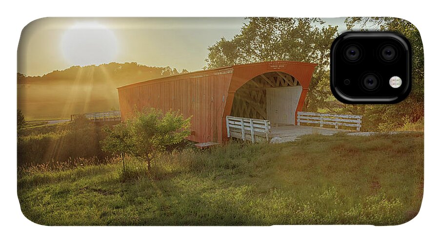 Hogback Bridge iPhone 11 Case featuring the photograph Hogback Covered Bridge 2 by Susan Rissi Tregoning