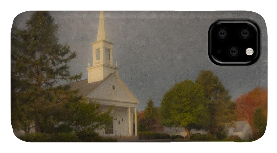 Holy Cross Parish Church iPhone 11 Case featuring the painting Holy Cross Parish Church by Bill McEntee