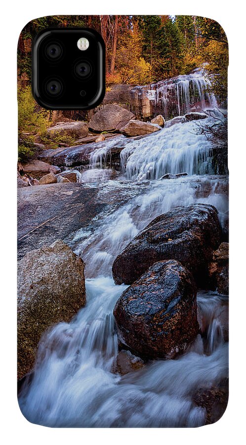 Af Zoom 14-24mm F/2.8g iPhone 11 Case featuring the photograph Icy Cascade Waterfalls by John Hight