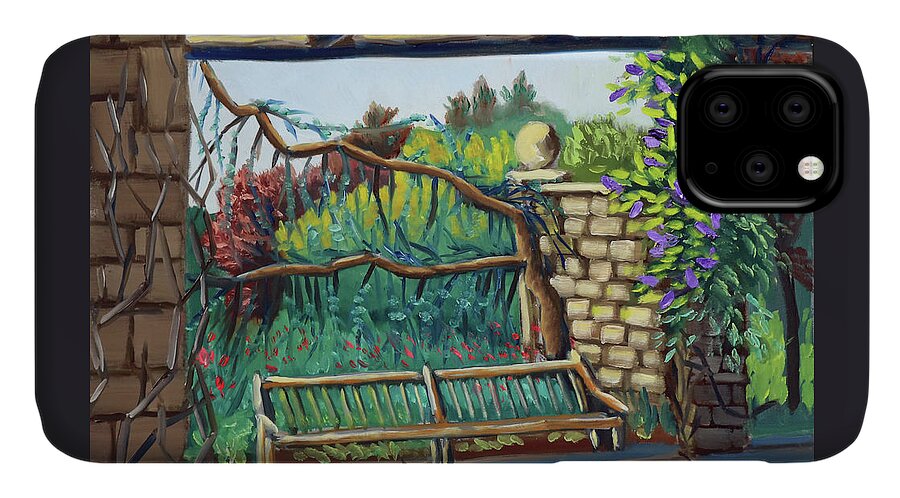 Idaho iPhone 11 Case featuring the painting Idaho Botanical Gardens by Kevin Hughes