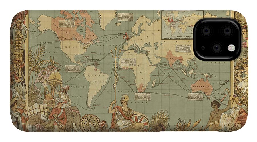 Imperial Map iPhone 11 Case featuring the digital art Imperial Map by Digital Art Cafe