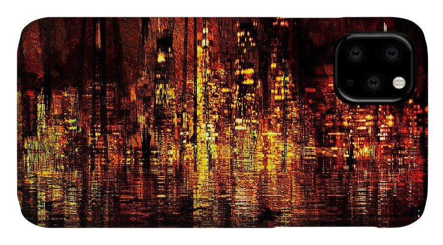 In The Heat Of The Night iPhone 11 Case featuring the mixed media In the Heat of the Night by Kiki Art