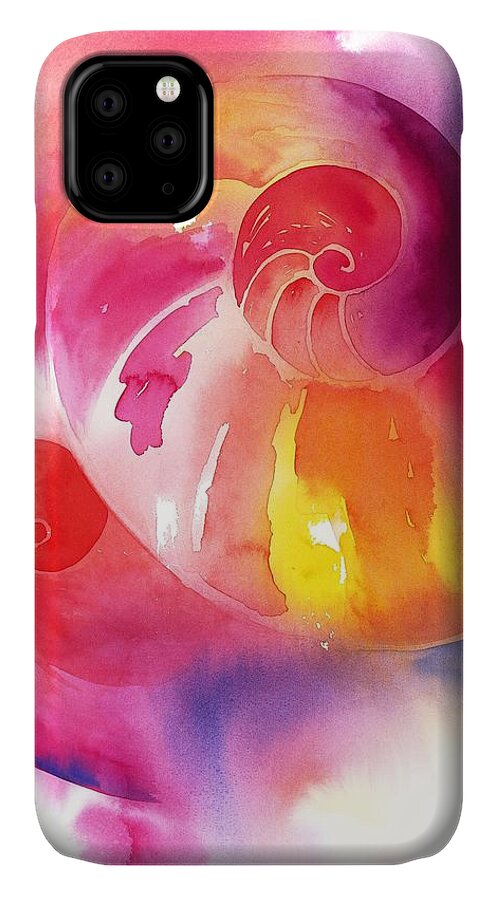 Spiritual iPhone 11 Case featuring the painting Inward Journey by Tara Moorman