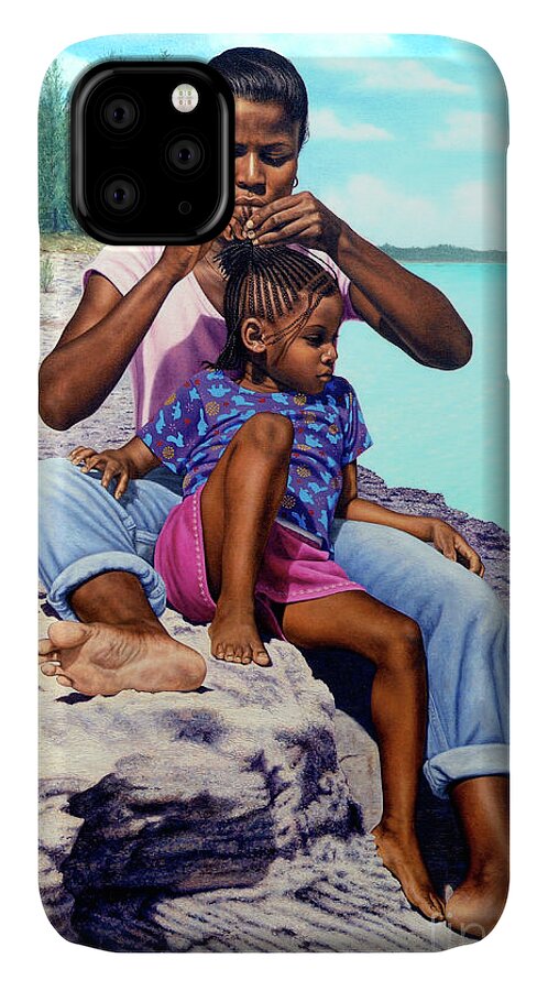 Mother iPhone 11 Case featuring the painting Island Girls II by Nicole Minnis