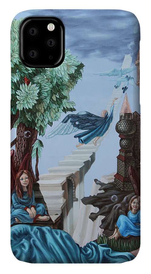 Robert Plant iPhone 11 Case featuring the painting Jacob's Ladder by Victor Molev