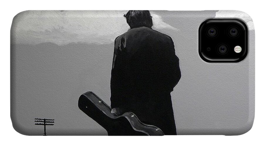 Johnny Cash iPhone 11 Case featuring the painting Johnny Cash by Tom Carlton