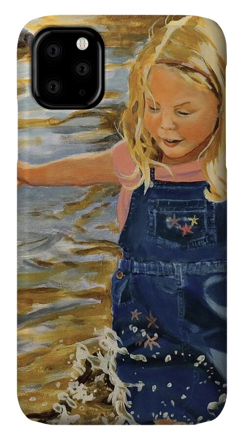 Girl iPhone 11 Case featuring the painting Kate Splashing by David Gilmore