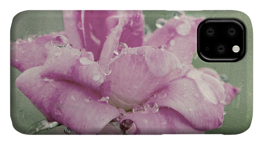 Floral iPhone 11 Case featuring the photograph Kissed by the Rain by Dianna Lynn Walker