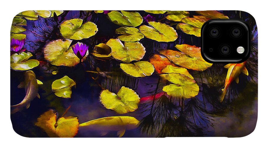Koi iPhone 11 Case featuring the photograph Koi Pond by Brian Tada