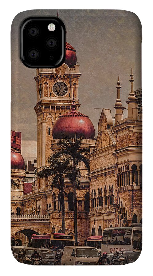 Architecture iPhone 11 Case featuring the photograph Kuala Lumpur, Malaysia - Red Onion Domes by Mark Forte
