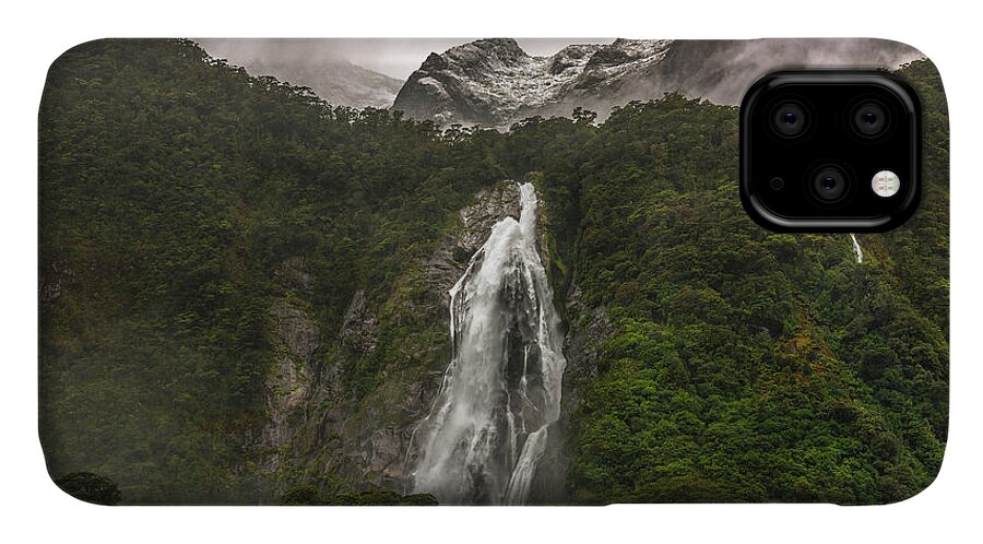 Milford Sound iPhone 11 Case featuring the photograph Lady Bowen Falls by Racheal Christian