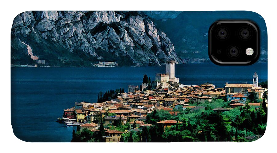 Lake Garda iPhone 11 Case featuring the painting Lake Garda by Dean Wittle