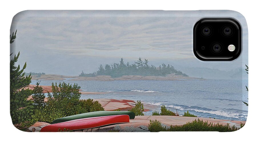 Georgian Bay iPhone 11 Case featuring the painting Le Hayes Island by Kenneth M Kirsch