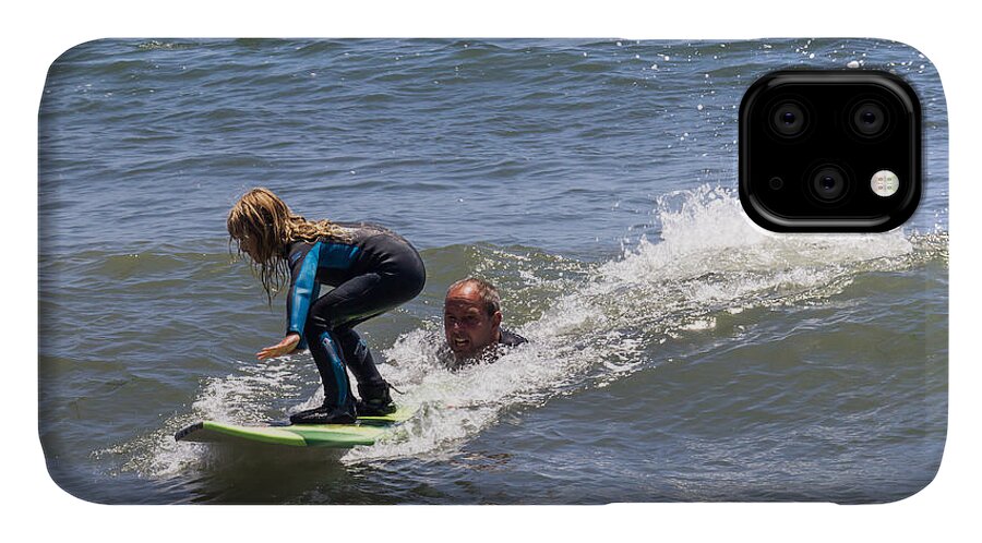 Surf iPhone 11 Case featuring the photograph Learning to surf by Shawn Jeffries