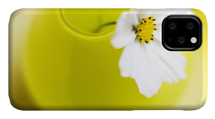 Yellow iPhone 11 Case featuring the photograph Little Yellow Vase by Rebecca Cozart