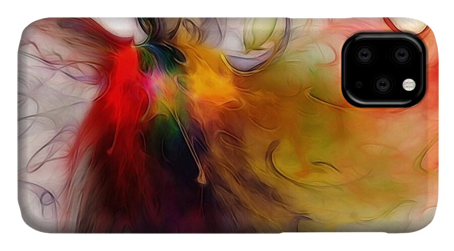 Abstract iPhone 11 Case featuring the digital art Love of Liberty by Karin Kuhlmann