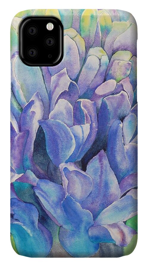 Flower iPhone 11 Case featuring the painting Lovely Lupine by Ruth Kamenev