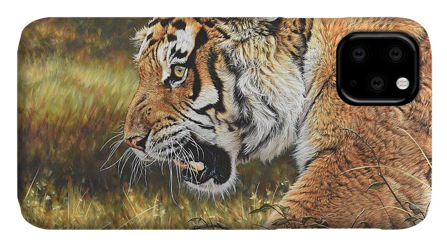 Wildlife Paintings iPhone 11 Case featuring the painting Lunch Time by Alan M Hunt