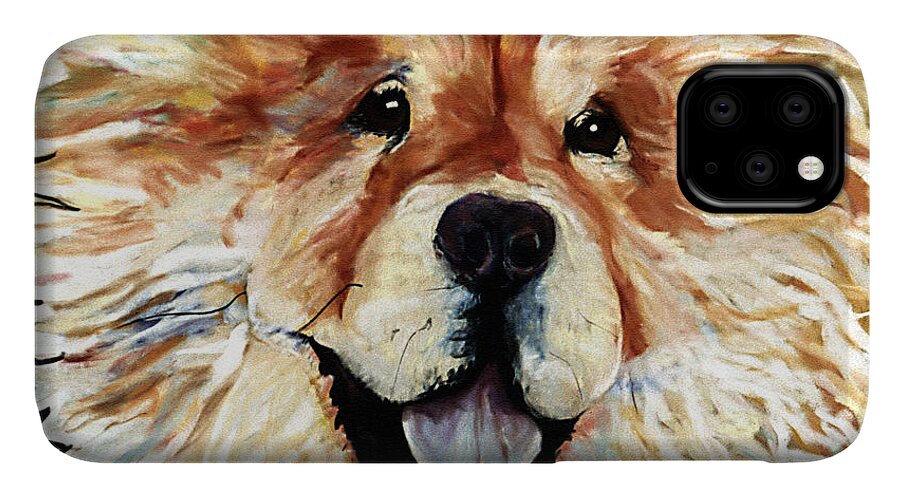 Chow Chow iPhone 11 Case featuring the pastel Madame Chu Cho by Pat Saunders-White