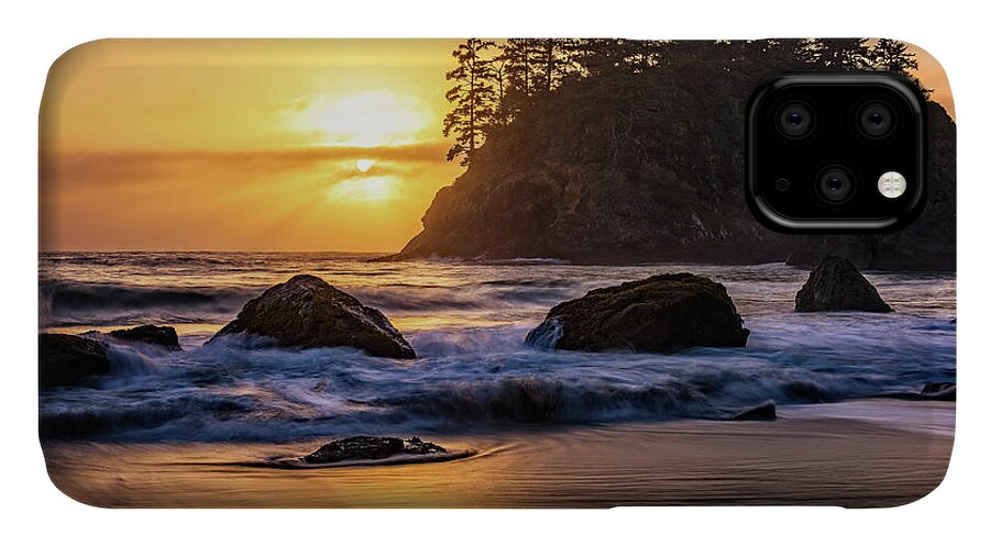 Af Zoom 24-70mm F/2.8g iPhone 11 Case featuring the photograph Marine Layer Sunset at Trinidad, California by John Hight