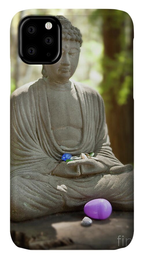 Aptos Ca iPhone 11 Case featuring the photograph Meditation Buddha with Offerings by Carol Lynn Coronios