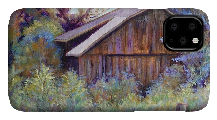 Barn iPhone 11 Case featuring the painting Melissa's Barn by Linda Markwardt