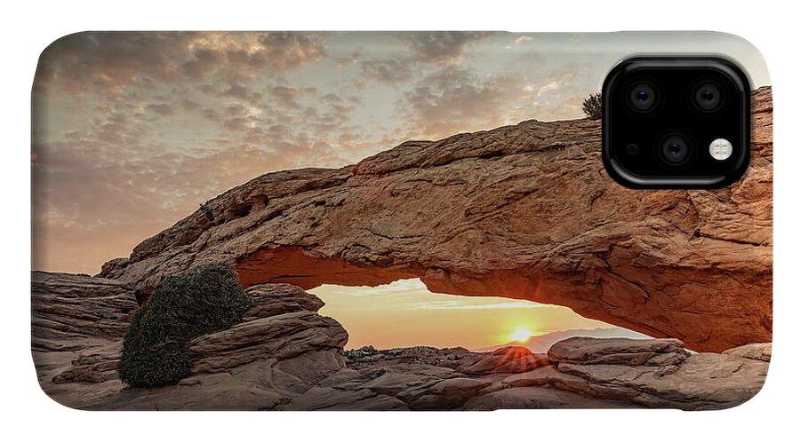 Canyonlands iPhone 11 Case featuring the photograph Mesa Arch at Sunrise by Kyle Lee