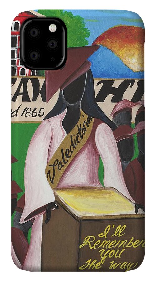 Sabree iPhone 11 Case featuring the painting Milestone by Patricia Sabreee
