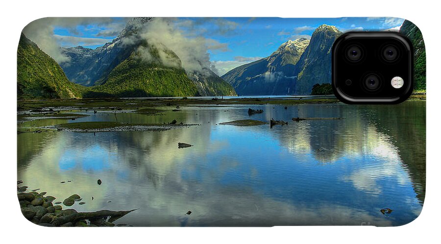Milford Sound iPhone 11 Case featuring the photograph Milford Sound by Peter Kennett