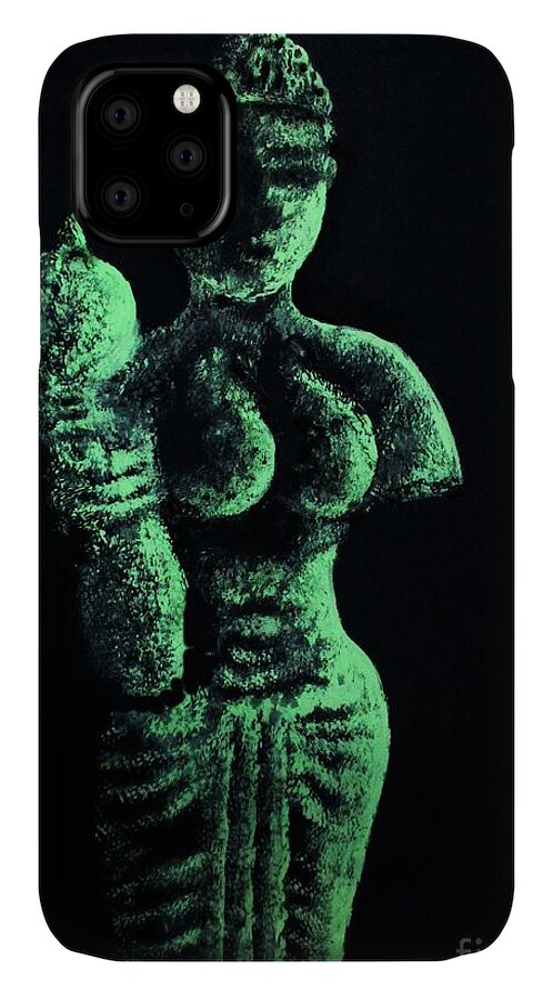 Sculpture iPhone 11 Case featuring the painting Model -1 by Tamal Sen Sharma