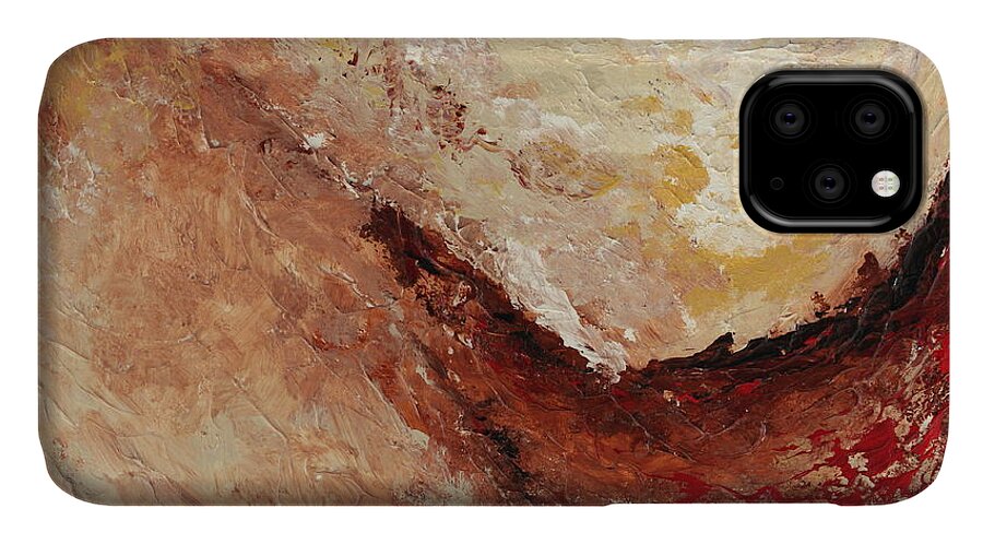 Swirl iPhone 11 Case featuring the painting Molten Lava by Preethi Mathialagan