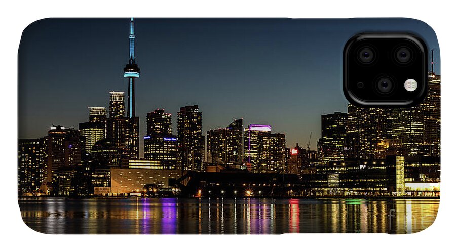 Toronto iPhone 11 Case featuring the photograph Moon Over Toronto by Phil Spitze