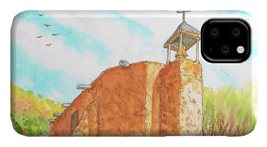Churches iPhone 11 Case featuring the painting Morada de la Conquistadora Chapel, Santa Fe, New Mexico by Carlos G Groppa