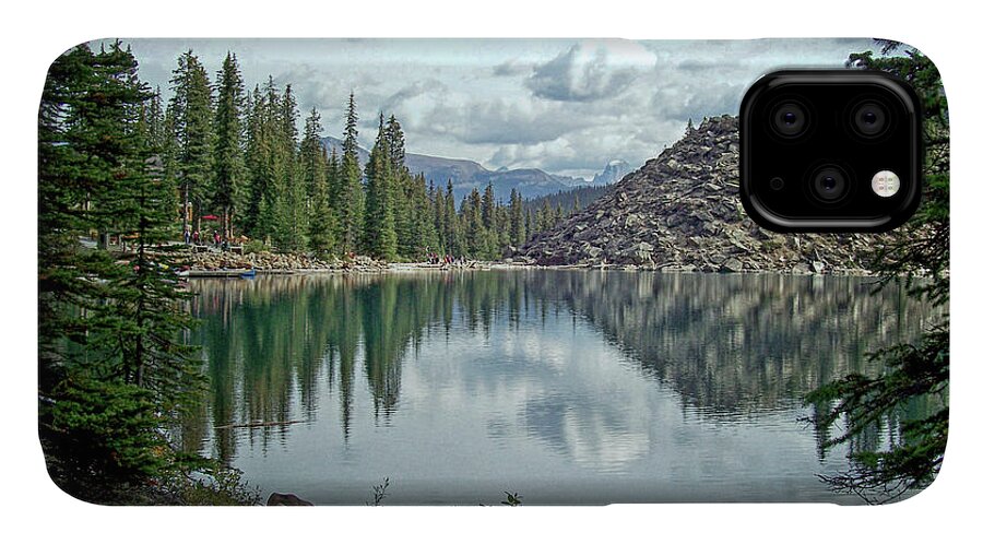Moraine Lake iPhone 11 Case featuring the photograph Moraine Lake Canadian Rockies by Lynn Bolt