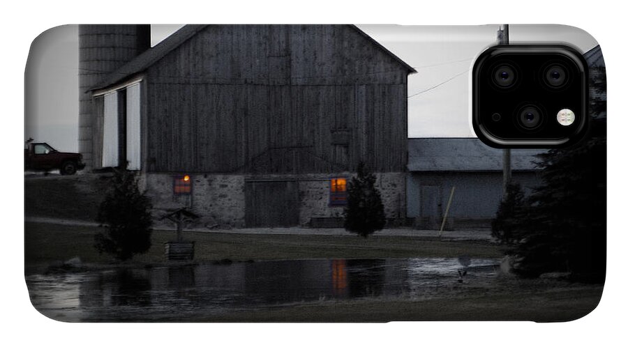 Poster iPhone 11 Case featuring the photograph Morning Chores by Tim Nyberg
