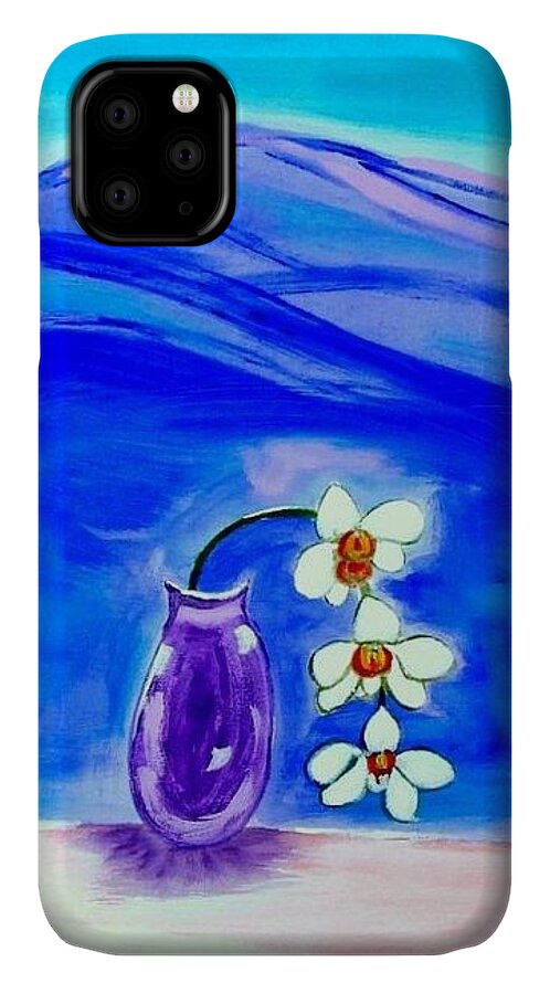 Florals iPhone 11 Case featuring the painting Morning Orchid by Rusty Gladdish