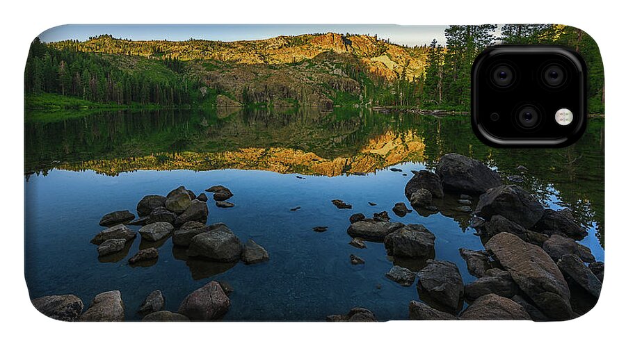 Af-s Nikkor 14-24mm F2.8g Ed iPhone 11 Case featuring the photograph Morning Reflection on Castle Lake by John Hight