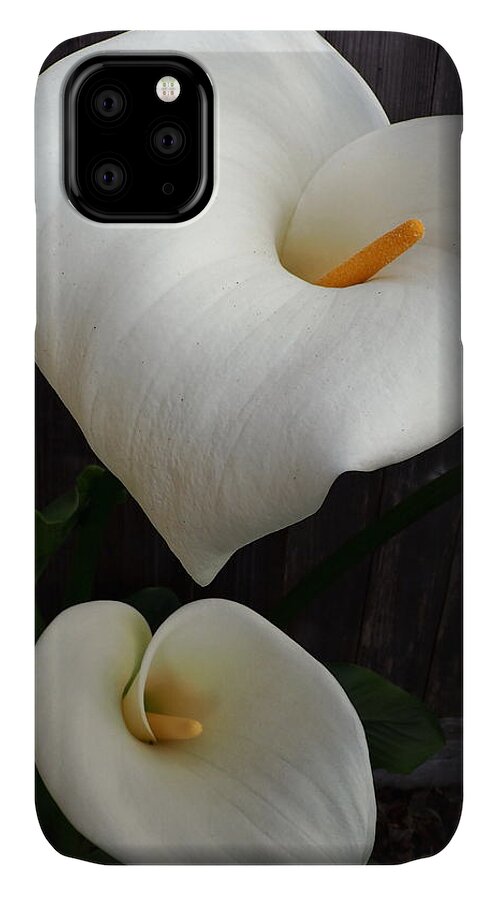 Botanical iPhone 11 Case featuring the photograph My Heart Calla Lilies by Richard Thomas