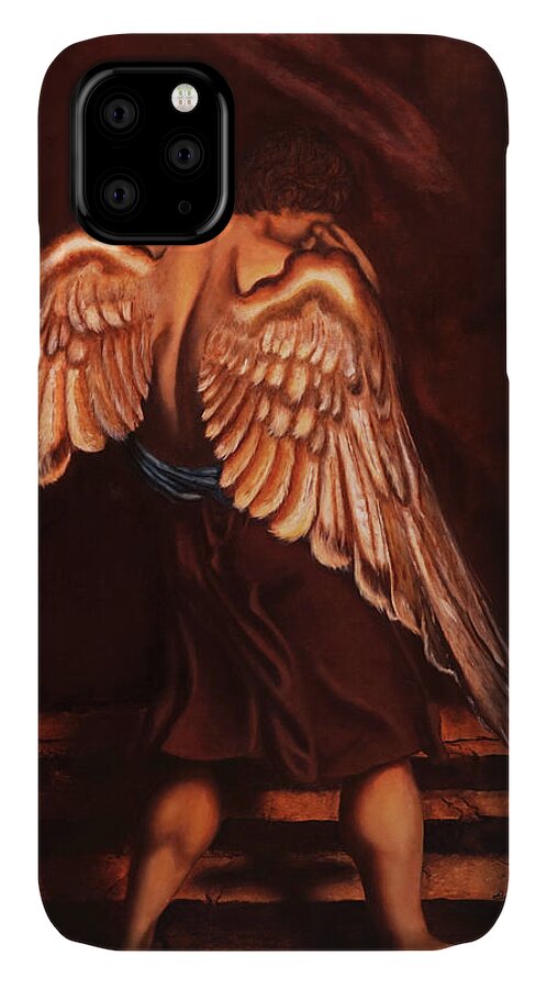 Giorgio iPhone 11 Case featuring the painting My Soul Seeks For What My Heart Lost by Giorgio Tuscani