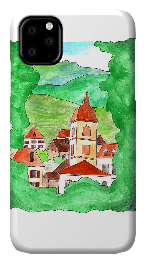 Art iPhone 11 Case featuring the painting Nans sous Sainte Anne by Anna Elkins