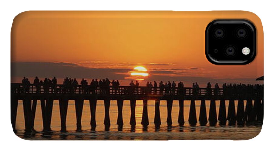  iPhone 11 Case featuring the photograph Naples Pier at Sunset by Sean Allen