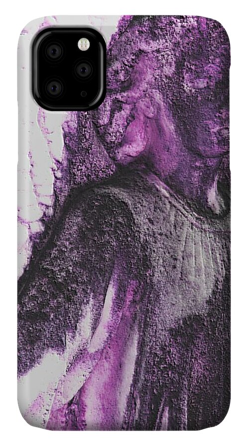 Angel iPhone 11 Case featuring the digital art On Wings of Light by Vincent Green