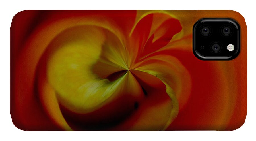 Flower iPhone 11 Case featuring the digital art Orb 2 by Elena Nosyreva