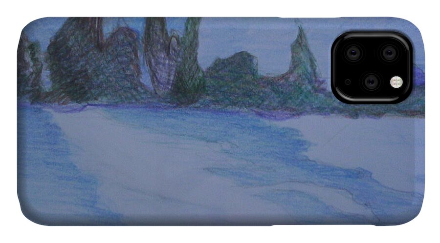 Abstract Painting iPhone 11 Case featuring the painting Overlap by Suzanne Udell Levinger