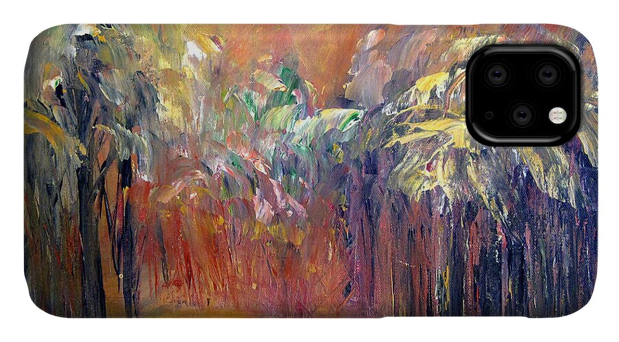 Palms iPhone 11 Case featuring the painting Palm Passage by Roberta Rotunda